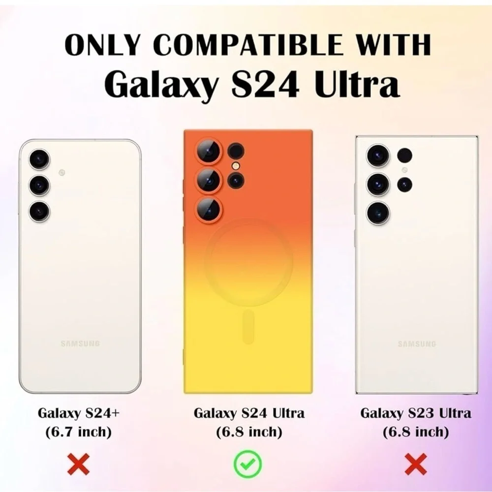 NWB Samsung Galaxy S24 Ultra 5G Magnetic Case, Luxury Soft Liquid Silicone Case